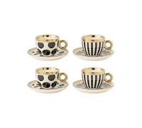 Lot de 4 Tasses & Sous-Tasses "Faye" 18cl Multicolore