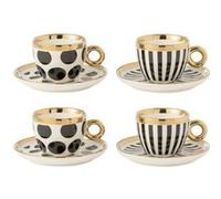 Lot de 4 Tasses & Sous-Tasses "Faye" 18cl Multicolore Multicolore G