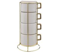 Lot de 4 Tasses sur Rack ""Arya"" 17cl Blanc