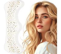 Lot De 4 Tatouages Temporaires À Paillettes Pour Le Visage,Les Taches De Rousseur,Étoiles Dorées Et Points,Étanches,Pour Les Festivals