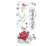 Lot de 4 tatouages temporaires imperméables motif lèvres, cerises, papillons, for le corps et les bras, for femmes et filles(ATL279)