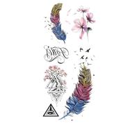 Lot de 4 tatouages temporaires imperméables motif lèvres, cerises, papillons, for le corps et les bras, for femmes et filles(ATL290)