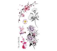 Lot de 4 tatouages temporaires imperméables motif lèvres, cerises, papillons, for le corps et les bras, for femmes et filles(ATL237)