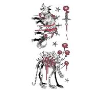 Lot de 4 tatouages temporaires imperméables motif lèvres, cerises, papillons, for le corps et les bras, for femmes et filles(ATL202)