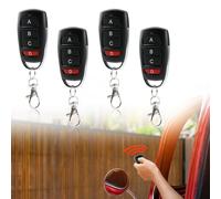 Lot de 4 télécommandes universelles pour porte de garage - 433 MHz - Duplicateur sans fil pour porte de garage et porte d'entrée - Compatible avec code fixe - Remplacement pour télécommandes anciennes