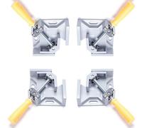 Lot de 4 tendeurs d'angle à 90 degrés en alliage d'aluminium avec pin swing - Poignée unique - Pour le travail du bois, l'ingénierie, le travail du bois, les cadres photo