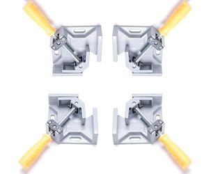 Lot de 4 tendeurs d'angle à 90 degrés en alliage d'aluminium avec pin swing - Poignée unique - Pour le travail du bois, l'ingénierie, le travail du bois, les cadres photo