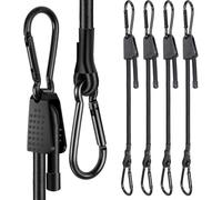 Lot de 4 tendeurs en caoutchouc avec mousqueton, réglables, 100 cm, extra résistants, pour voile d'ombrage, outils de jardin, voiture, transport de bagages, vélo et camping