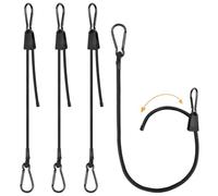 Lot de 4 tendeurs en caoutchouc réglables avec mousqueton, extenseur avec crochets, 100 cm, extra solides, pour voile d'ombrage, jardin, bâche, voiture, vélo et activités de plein air