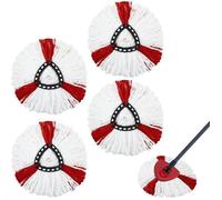 Lot de 4 têtes de Balai à Franges Compatibles avec Vileda,O-Cedar,Recharges faciles à Nettoyer,Tête de balai à poussière de