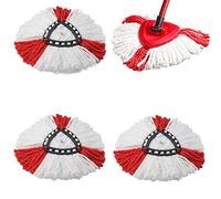 Lot de 4 têtes de balai à franges compatibles avec Vileda, O-Cedar, recharges faciles à nettoyer, tête de balai à poussière de rechange pour nettoyage du sol, forme triangulaire