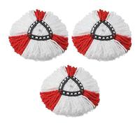Lot De 4 Têtes De Balai Compatibles Avec Le Balai Turbo Vileda 2 En 1, Tête De Rechange, Microfibre, Rouge, Blanc