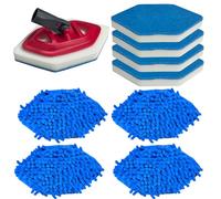 Lot de 4 têtes de balai de rechange et 4 têtes de rechange en éponge, compatibles avec la serpillère Vileda Bath Magic pour salle de bain et baignoire