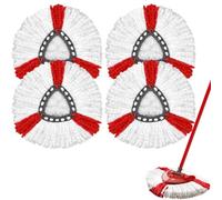 Lot de 4 têtes de balai rotatives en microfibre pour balai serpillère Vileda Turbo Testine Di Ricambio del Mocio, Mop Ricambio, Vadrouille rotante a 360 Gradi Ricambi Mop