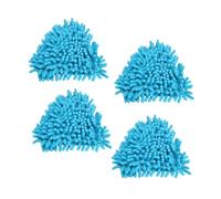 Lot de 4 têtes de balai triangulaires multi-usages en microfibre pour nettoyage de mur, plafond, sol, 16 x 16 cm, bleu