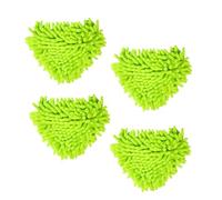 Lot de 4 têtes de balai triangulaires multi-usages en microfibre pour nettoyage de mur, plafond, sol, 16 x 16 cm, vert