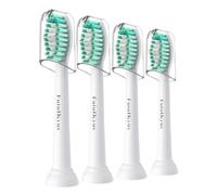 Lot de 4 têtes de brosse à dents de rechange, compatibles avec les poignées de brosse à dents électriques Philips Sonicare C1 EssentialClean, pour les séries 1100 2100, SimplyClean Poils doux, blanc