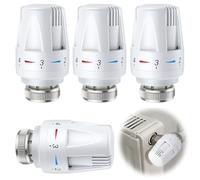 Lot de 4 têtes de radiateur thermostatiques de rechange M30 x 1,5TRV pour système de chauffage thermostatique pour la maison et le bureau