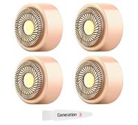 Lot de 4 têtes de rechange de génération 3 compatibles avec anneau d'épilation faciale sans défaut, nouvelle version de lames de rechange pour têtes de rechange impeccables Gen 3, tête plaquée or 18