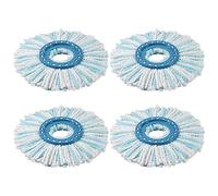 Lot de 4 têtes de rechange pour balai Leifheit Clean Twist Disc Mop Ergo, système à 2 fibres, avec poils spéciaux, pour tous les types de sols