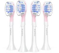 Lot de 4 têtes de rechange pour brosse à dents électrique Philips Sonicare ProtectiveClean 4100 5100 6100 DiamondClean 9500 ExpertClean 7500 FlexCare HealthyWhite C3 G3 W3 C2 G2, rose clair
