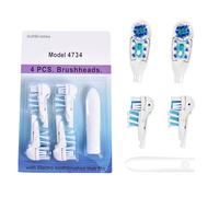 Lot de 4 têtes de rechange pour brosse à dents sensibles compatibles avec Oral B 4732 3733 4734 avec têtes de brosse à dents rotatives et poils croisés