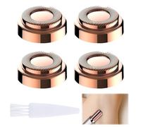 Lot de 4 têtes de rechange pour épilation du visage compatibles avec Gen 2 Finishing Touch - Outil d'épilation du visage sans défaut pour femme, têtes de rechange avec 1 brosse de nettoyage, or rose