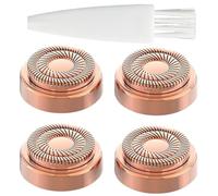 Lot de 4 têtes de rechange pour épilation faciale sans défaut, têtes de rechange avec brosse de nettoyage pour femme