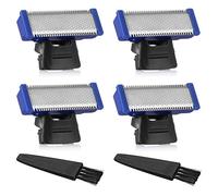 Lot de 4 têtes de rechange pour rasoir rechargeable Solo Trimmer Micro et Touches Tête de coupe de rechange avec 2 brosses de nettoyage
