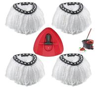Lot de 4 Têtes de rechange pour Vileda serpillère rotative, Recharges pour serpillère en microfibre compatibles avec serpillère