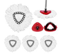 Lot de 4 têtes de serpillère compatibles avec Vileda Turbo - En microfibre - Avec 1 couvercle et 1 brosse - Housse de rechange