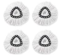 Lot de 4 têtes de serpillère en microfibre de rechange pour balai à franges Vileda/O-cedar Easywring - Blanc .