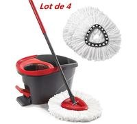 Lot de 4 têtes de serpillère en microfibre de rechange pour balai à franges Vileda/O-cedar Easywring - Blanc