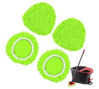 Lot de 4 têtes de serpillère pour Vileda Turbo EasyWring en Microfibre triangulaires rotatives à 360 ° pour Tous Les sols