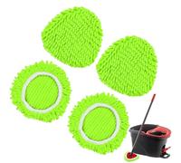 Lot de 4 têtes de serpillère pour Vileda Turbo EasyWring en Microfibre triangulaires rotatives à 360 ° pour Tous Les sols, lavables en Machine, Utilisation Humide et sèche
