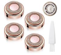Lot de 4 têtes d'épilation faciale de rechange pour Flawless Gen 1 | Têtes de rechange Flawless avec brosse de nettoyage, compatibles avec l'épilateur Finishing Touch Flawless (plaqué or)