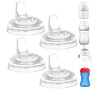 Lot de 4 tétines à bec verseur compatibles avec les bouteilles Philips Avent Natural Bottles, My Grippy Spout et Natural Trainer, becs de rechange en silicone de qualité alimentaire, anti-fuite, sans