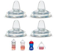 Lot de 4 tétines à bec verseur pour biberons Philips Avent Natural Baby - My Grippy Spout et Natural Trainer - 4 pièces - Bec souple - Silicone de qualité alimentaire - Sans BPA - Se convertissent en