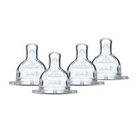 Lot De 4 Tétines Plates Dodie Sensation - Débit 1 Transparent