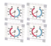 Lot de 4 thermomètres carrés résistants aux intempéries pour porte et fenêtre, double tonalité pour une interprétation rapide de la température