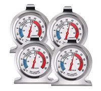 Lot de 4 thermomètres de réfrigérateur -30~30°C/-20~80°F - thermomètre de réfrigérateur classique à grand cadran avec indicateur rouge - thermomètre pour réfrigérateur, congélateur, refroidisseur