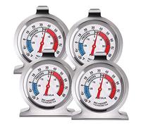 Lot de 4 thermomètres de réfrigérateur -30~30°C/-20~80°F - thermomètre de réfrigérateur classique à grand cadran avec indicateur rouge - thermomètre pour réfrigérateur, congélateur, refroidisseur