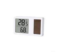 Lot de 4 thermomètres et hygromètres numériques à énergie solaire, sans piles, avec large portée, support mural ou capteur de climat intérieur pour la maison