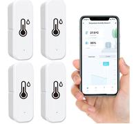 Lot de 4 Thermomètres Hygromètres WiFi Intelligents Moniteur Température et Humidité Haute Précision Contrôle à Distance via App