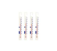 FM Professional 9912950 Lot de 4 thermomètres frigo, Thermomètre congélateur, Thermomètre réfrigérateur, Lot de 2 thermomètres pour réfrigérateurs, Plastique, Blanc, 15,5 x 1,7 x 0,6 cm