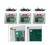 Lot de 4 thermostats numériques LED pour contrôleur W1209 12 V CC avec boîtier ABS de -50 °C à 110 °C, précision de 0,1 °C (LED rouge)