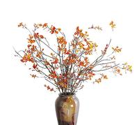 Lot de 4 tiges de feuilles d'automne, fausses branches de verdure d'automne, fausses plantes, feuilles d'automne for centres de table d'automne, décoration de Thanksgiving et de Noël (n° 232)