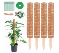 Lot de 4 tiges de mousse Monstera, 40 cm, tige de plantation en coco Monstera, Monstera, tuteur Monstera pour plantes, support de plantes, tuteur pour plantes grimpantes, bâton de coco naturel