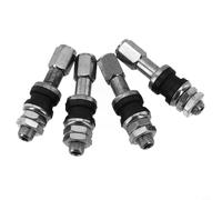 Lot de 4 tiges de valve de pneu à visser TR48e en acier inoxydable haute pression chromé avec jantes pour voitures, camions, motos, scooters, cyclomoteurs, installation facile, prévention des fuites