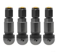 Lot de 4 tiges de valve de pneu en alliage d'aluminium à clipser pour roues de voiture sans chambre à air Convient pour de nombreuses applications de pneus (couleur titane)